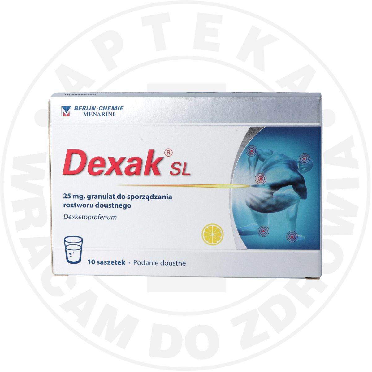 DEXAK SL granulat do sporządzenia roztworu doustnego w saszetkach 25 mg, 10 sasz.