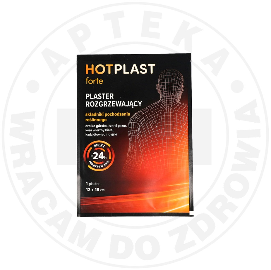 HOT PLAST FORTE PLASTER ROZGRZEWAJĄCY x 1 sztuka plaster rozgrzewający 12 x 18 cm, 1 szt.