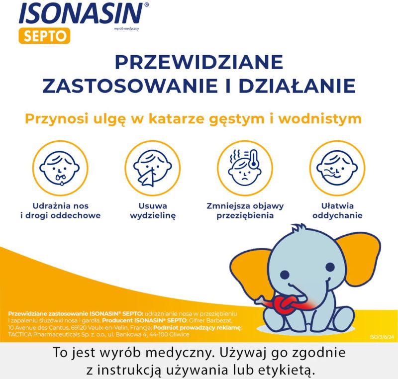 ISONASIN SEPTO Wyrób medyczny 20 ampułek