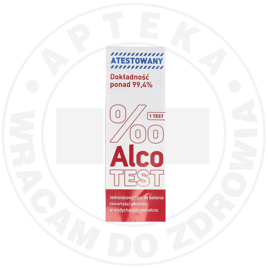 MILAPHARM ALCOTEST jednorazowy test do badania zawartości alkoholu w wydychanym powietrzu jednorazowy test, 1 szt.